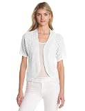 Leo & Nicole Womens Missy Short Sleeve Crochet Shrug