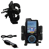 Sandisk Sansa View Auto Vent Holder with Car Charger - Uses Gomadic TipExchange