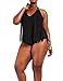 Papaya Wear Retro Fringe One-Piece Swimsuit Bikini Set