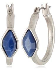 Kenneth Cole New York "Oceans Blue" Geometric Stone Small Hoop Earrings