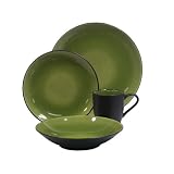 222 5th Miyabi 16-Piece Dinnerware Set, Green by 222 5th