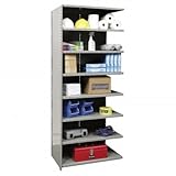 Hi-Tech Shelving Heavy-Duty Closed Type Add-on Unit with 8 Shelves Size: 87