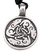 Dogs Dog Wolf Celtic Circle Pewter Pendant Necklace
