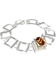 Sterling Silver and Honey Amber Bracelet, 7.5"