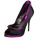 Georgina Goodman Women's Halle Peep Toe Pump,Black/Cerise,36 EU (US Women's 6 M)