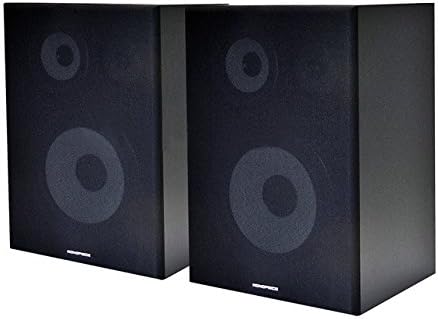 8 Inches 3-Way Bookshelf Speakers (Pair) - Black By:MP