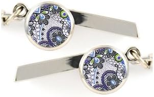 Black Floral Safety Whistle Keychain