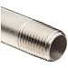 Polyconn PC113NB-640 Nickel Plated Brass Pipe Fitting, Nipple, 3/8" NPT Male, 4" Length (Pack of 5)