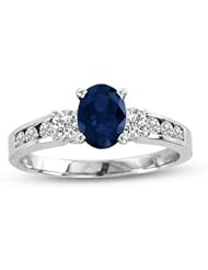 1.41ct tw Oval Sapphire and Diamond Ring set in 14k Gold