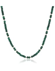 Dyed Gemstone Rondelle with 14k Gold Beads and Filigree Clasp Necklace, 16"