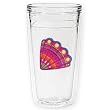 Caribbean Fan Shell 12 oz Slimline Insulated Beverage Tumbler, Clear