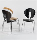 Euro Style 02850 Nino Chair Natural/Chrome 4 Pack