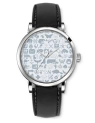 SPRAWL Aanalog Fashion Series Silver Ladies Watches of Genuine Black Leather Strap,Unique Wrist Watch for Women Girls Designed with Necessities