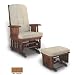 GLIDER AND OTTOMAN - MAPLE FINISH &amp; FLAT SLAT SIDES