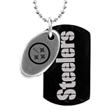 NFL Pittsburgh Steelers 2 Piece Two Tone Stainless Steel Sports Dog Tag with 26 Ball Chain