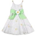 Sweet Heart Rose Girls 2-6x White Dress W/Daises