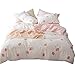 LifeTB Fruits Strawberry Duvet Cover Set Twin Pink Fresh Kids Girls Bedding Set Cotton Striped Plaid Reversible Duvet Comforter Cover Set for Teens Children Boys 3 Piece Twin Bedding Collection