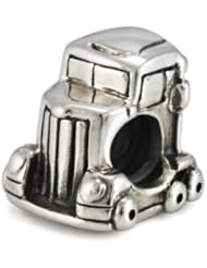 Genuine Ohm Beads (TM) Product. 925 Sterling Silver Trailer Truck European Bead Charm. 100% Satisfaction Guaranteed.