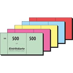 Sigel EI105 Eintrittskartenblocks, 5er-Pack � 100 Blatt, nummeriert 1-500, 105x50 mm, Farbauswahl nicht m�glich (5er-Pack nur in einer Farbe)