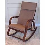 International Caravan Bentwood Rocker Curvy Arm with Microsuede Seat - QRB120-RW
