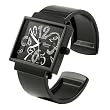 Geneva Platinum Fancy Lettering Square Face Watch