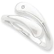 White Ice Sterling Silver.01ct. Genuine Diamond Wrap Ring