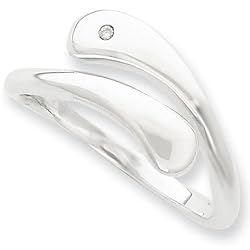 White Ice Sterling Silver.01ct. Genuine Diamond Wrap Ring