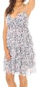 Damen Kleid Sommerkleid Gr.34/XS 36/S 38/M Kleider in 2 Farben Tr&auml;gerkleid Blumenmuster Kleid Neu