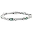 14K White Gold Emerald and Diamond Bracelet