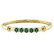 14K Yellow Gold Emerald and Diamond Bangle Bracelet