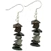  : STERLING SILVER INDIAN AGATE STONE CHIP DANGLE EARRINGS