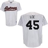 Men's Houston Astros #45 Carlos Lee Replica Home Jersey - M