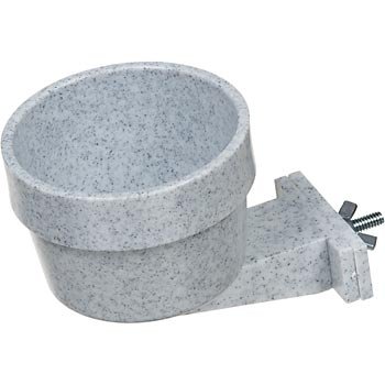 Lixit Carrier Cage Crock - 10 oz - Color:Gray