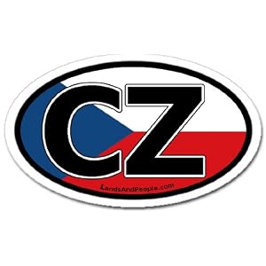 Czech Republic CZ Flag Car Bumper Sticker Decal Oval