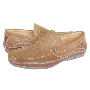 Buy GOLDEN BROWN SUEDE SHOES LEATHER LOOK AND FEEL COMFORT CASUAL LOAFER FOR MEN Style#A201-2... by GIORGIO BACCINI AMERICAN SHOE FACTORY