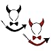 SeasonsTrading Black Devil Horns, Tail, & Bow Tie Costume Set - Halloween Costume Party Kit
