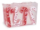 Primal Elements - Candy Cane Handmade Vegetable Glycerin Bar Soap (Peppermint and Spearmint Scent) - 6.8 oz.