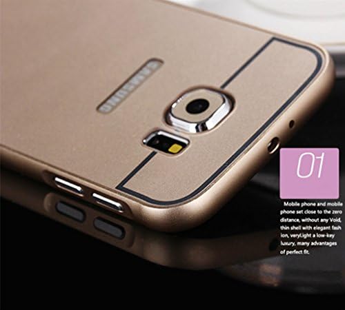Weview(TM)Galaxy S6 Case, Galaxy S6 Case Bumper **NEW** [Ultra Hybrid] [Metal Slate]+free Black Stylus+Two Screen Protectors +Fishbone Cable Winder(Gold)