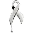 14K White Gold Ribbon of Tears Brooch