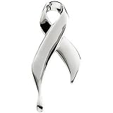14K White Gold Ribbon of Tears Brooch