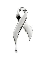 14K White Gold Ribbon of Tears Brooch -- LIFETIME WARRANTY