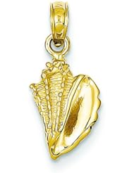 14K Gold Conch Shell Charm Seashell Pendant Jewelry