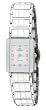 Oniss #ON318-L Women's Classic Silver Trim Rectangular White Ceramic Watch