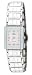 Oniss #ON318-L Women's Classic Silver Trim Rectangular White Ceramic Watch