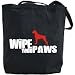 Canvas Tote Bag Black " Boxer / Wipe Your Paws " Dog