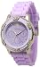 Women's Lavender Chronograph Silicone Rubber Jelly with CZ Crystal Rhinestones Face Bling Bezel