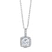 Sterling Silver 925 Cubic Zirconia CZ Solitaire Cushion Necklace
