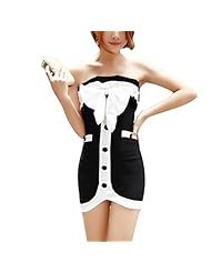 Strapless Off the Shoulder Fitted  Stretchy Colorblocking Cotton/Polyester  Dress With a Bow(s)