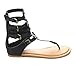 Wild Diva Tanaya-540 Women's T-Strap Buckle Gladiator Back Zip Flat Thong Sandal