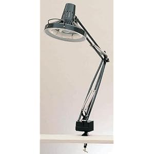 Combination Desk Lamp with Outlet - Black Finish by Visiondecor Furniture